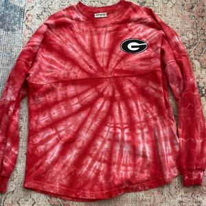 University of Georgia Women’s Spirit Jersey Long Sleeve Top Tie-Dye Size Small